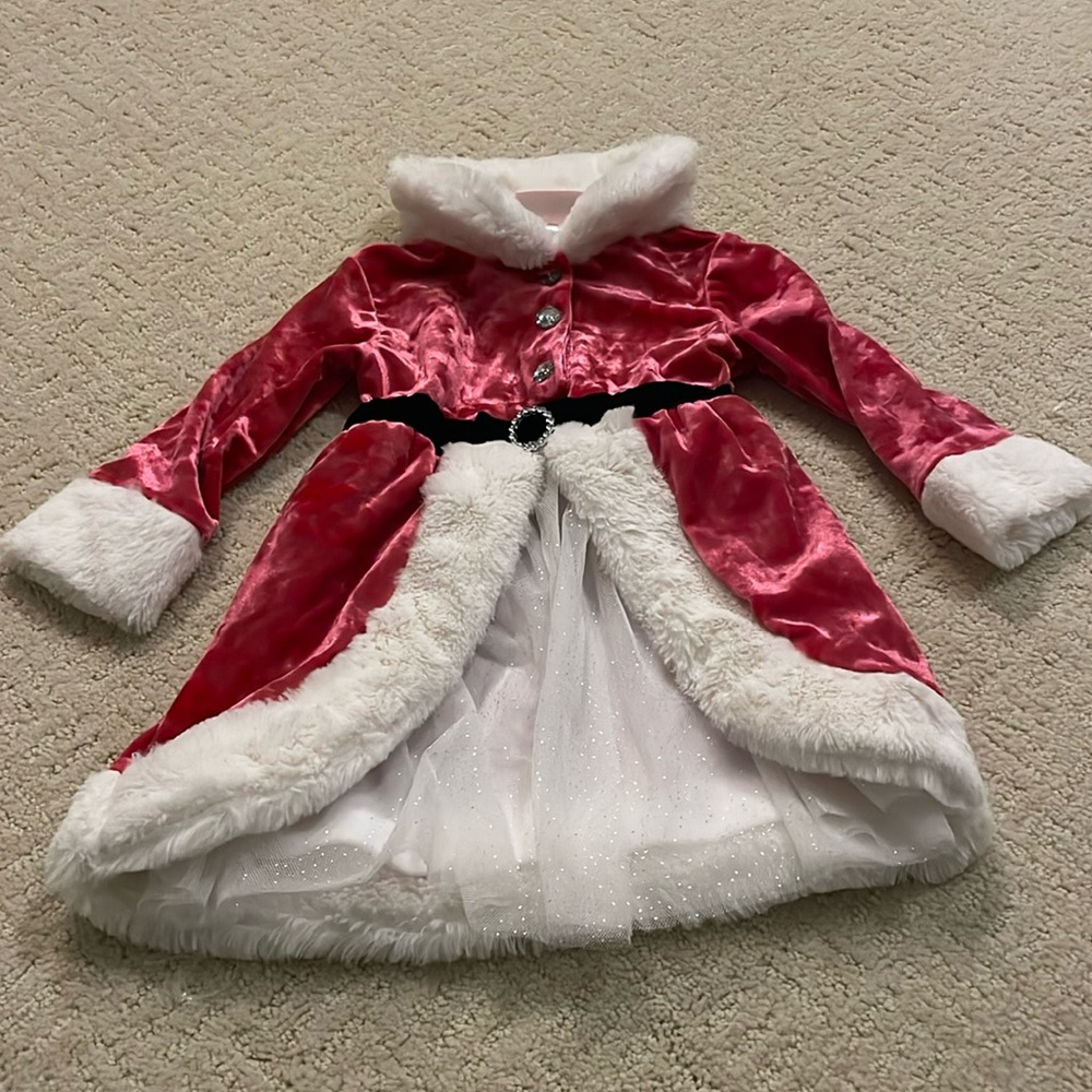 Little Lass Santa dress. Size 12 months.